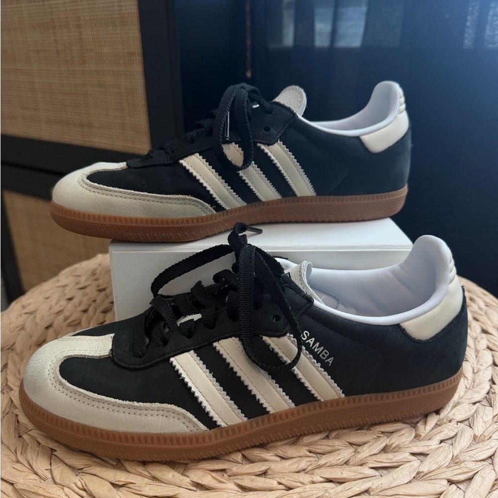 Adidas Samba Black and Cream Sambas